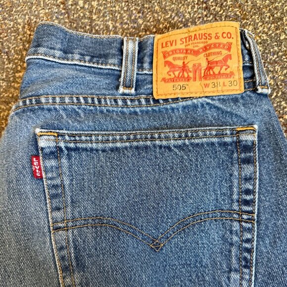 Levi’s 505 Straight Leg Jeans Blue Denim Men’s W38 L30 - Picture 2 of 5